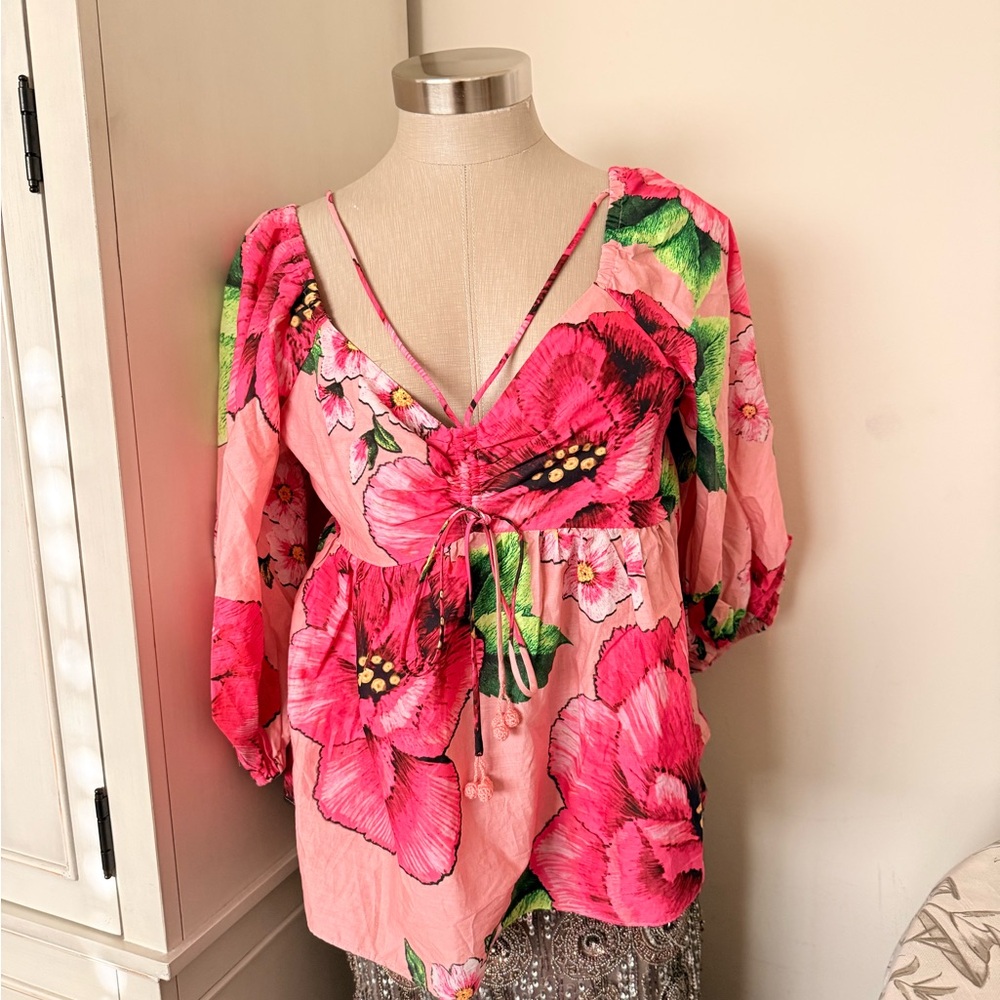 Farm Rio Floral Pink Women's Top